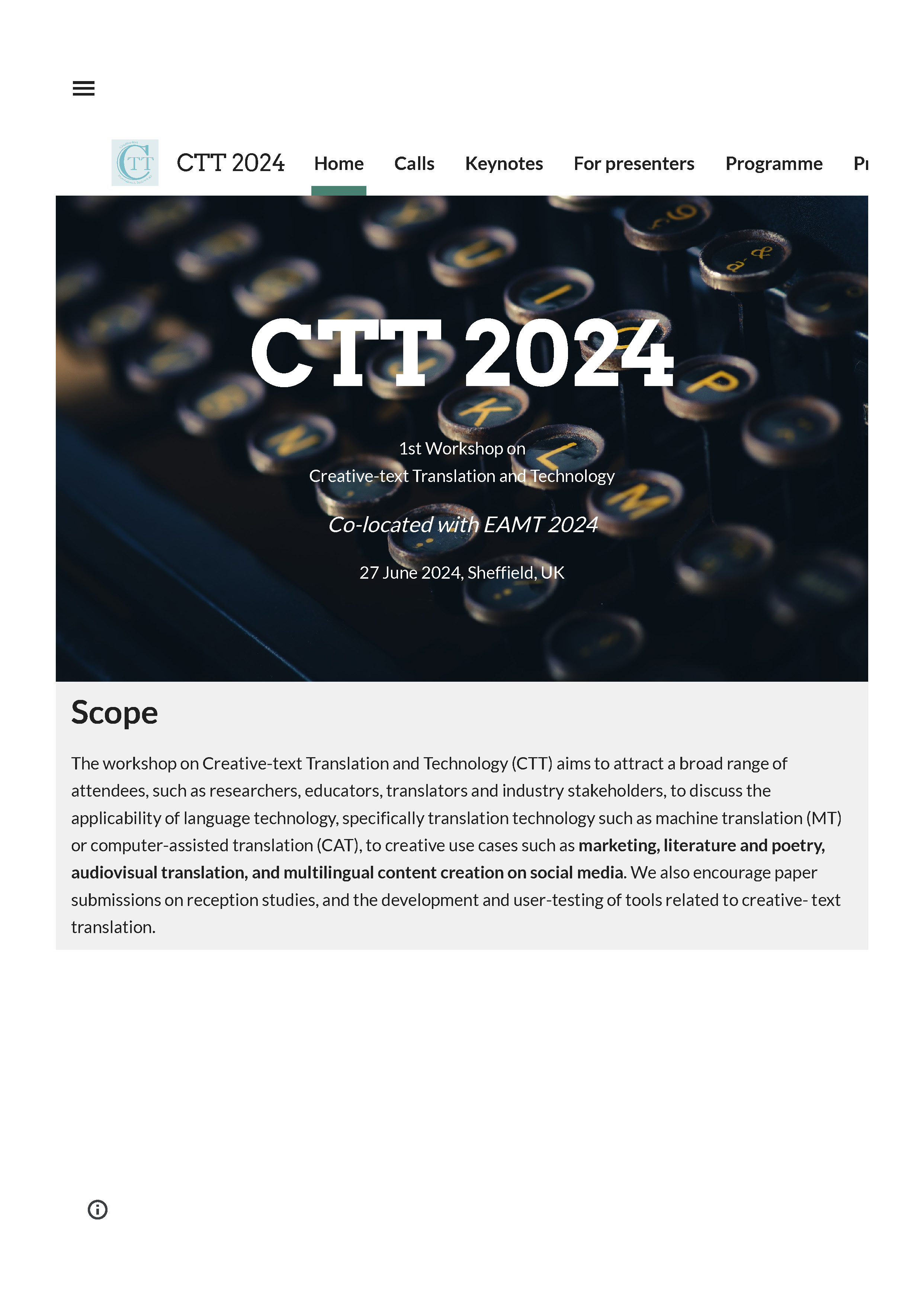 Proceedings of EAMT 2024